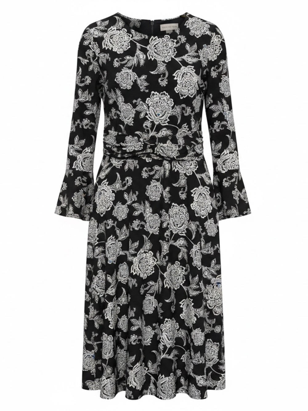 Marc New York Navy and White Floral Long Sleeve Midi Dress - Picture 2 of 7